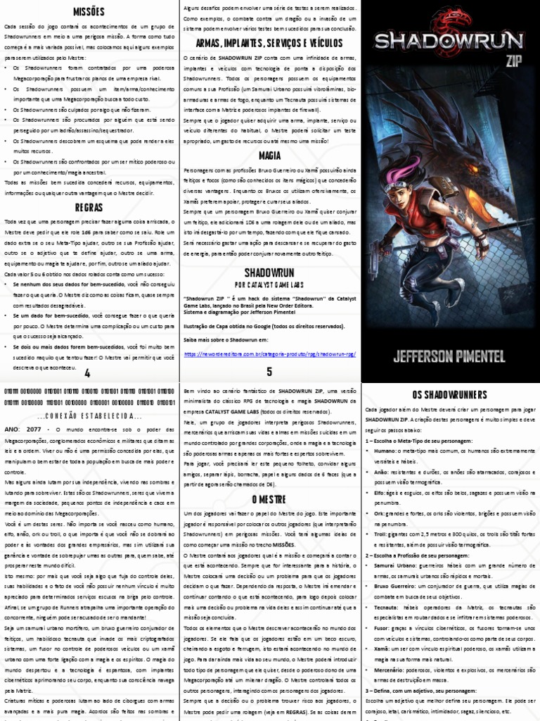 Shadowrun Sexto Mundo- Livro Básico - Portal RPG e Jogos