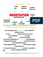 Negotiation Phrases and Idioms Fun Activities Games Worksheet Templates Layouts - 127517