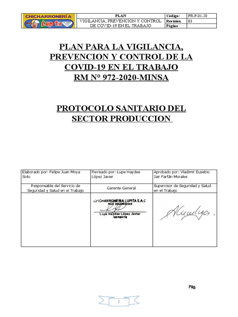 Plan de Control COVID-19 en Trabajo | PDF | Lavado de manos | Ciencias ...