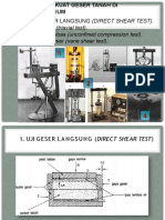 PENGUJIAN KUAT GESER TANAH DI LAB