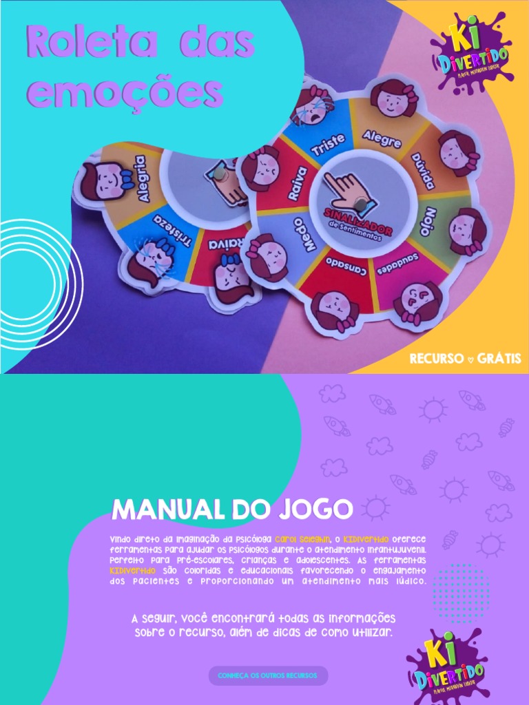 JOGO TERAPÊUTICO RODA A RODA DAS EMOÇÕES - Psicologia Infantil