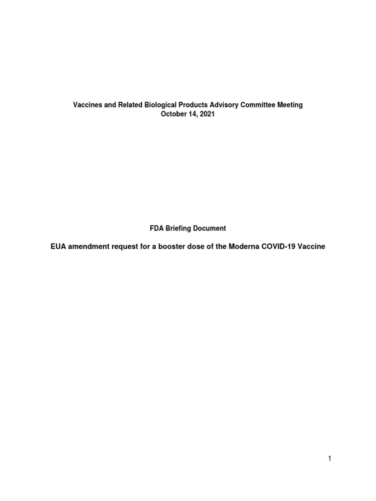 VRBPAC 2021.10.14 15 Meeting Briefing Document FDA (Moderna) PDF