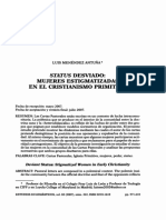 Menéndez Antuña, L. 2007. Status Desviado. Mujeres Estigmatizadas en El Cristianismo Primitivo
