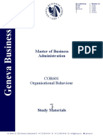 Master of Business Administration: COR601 Organisational Behaviour
