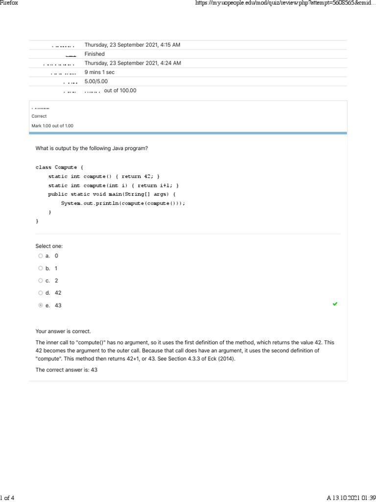 Java Method Overloading and Output Quiz | PDF | Parameter (Computer ...