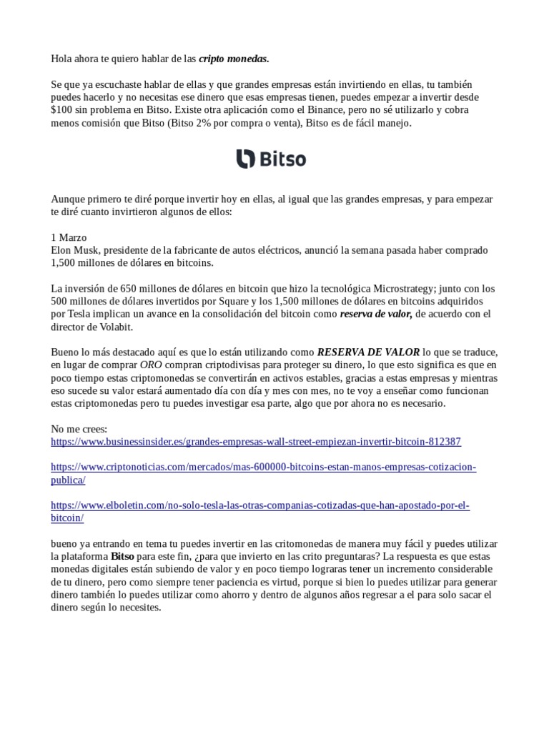 Invierte en Criptomonedas desde $100 | PDF | Dinero | Bitcoin