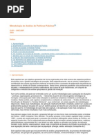 Metodologia de Análise de Políticas Públicas - GAPI - UNICAMP - 2002