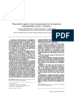 Pancreatitis Aguda y Base Experimental en La Respuesta Fisiopatológica Local y Sistémica
