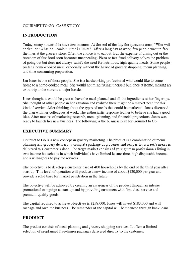 Case Study Gourmet To Go | PDF | Grocery Store | Depreciation