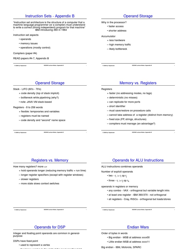 Instruction Sets - Appendix B Operand Storage | PDF | Electrical ...
