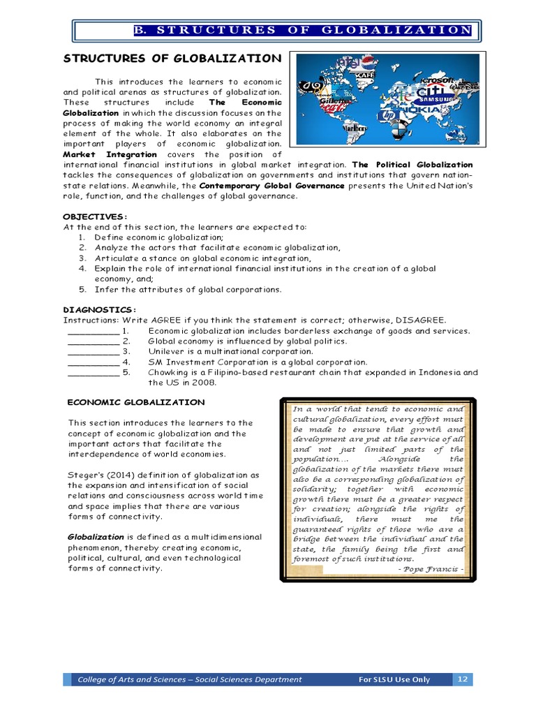 Structures of Globalization Explained | PDF | Neoliberalism | Globalization