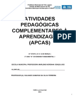 SOLANGE APCA 3ANO Três Lagoas MS