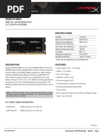 HX421S13IB/8 HX421S13IB/8: Memory Module Specifications