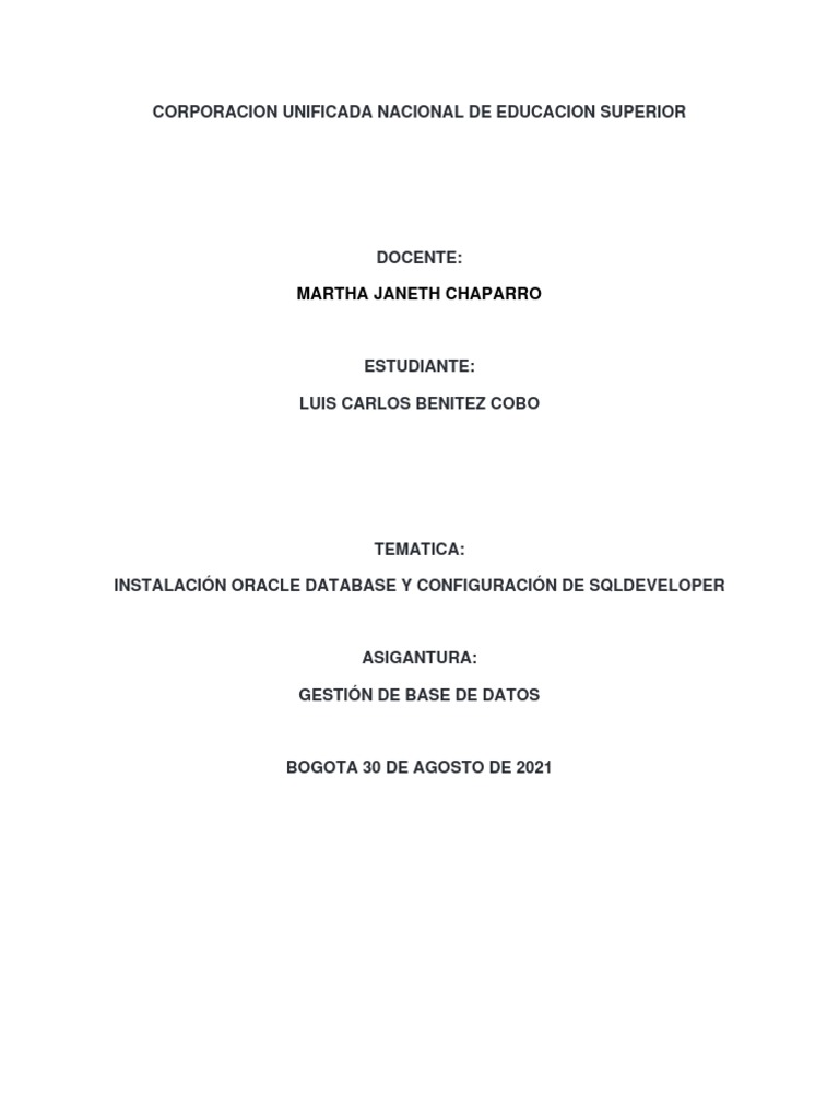 Instalacion Oracle y SQL Developer | PDF | Informática