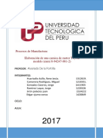 Informe. Fabricación Camisa Motor Toyota Uzumi. Proc. de Manufactura 1. 2017-2.