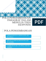 Pola Pengembangan Paragraf Dalam Menulis Teks Eksposisi