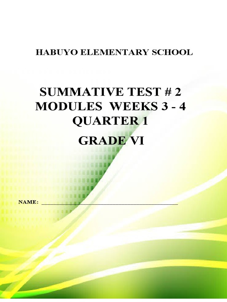 Summative 2 Quarter 1 | PDF