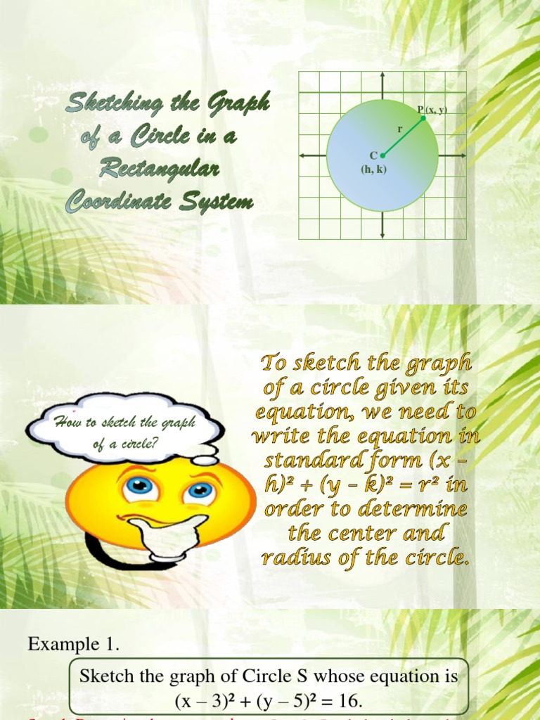 Graphing and Equations of Circles | PDF | Circle | Radius