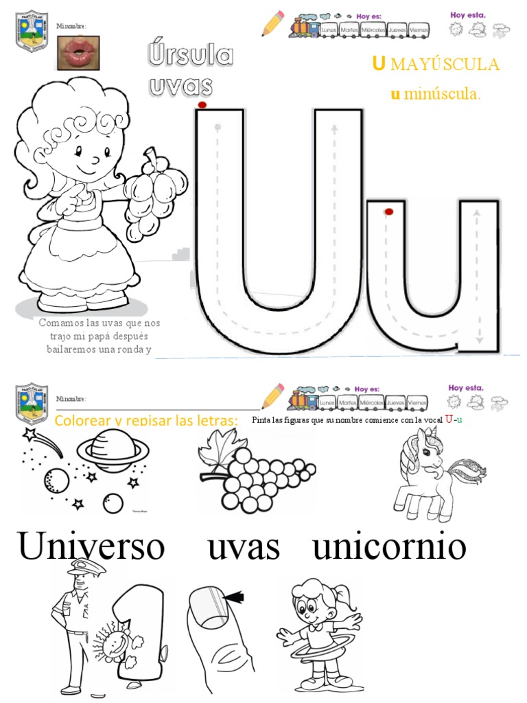 Actividades Preescolares con la Vocal U | PDF | Artes del Lenguaje y ...
