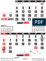 January 2022 lunar and monthly calendar