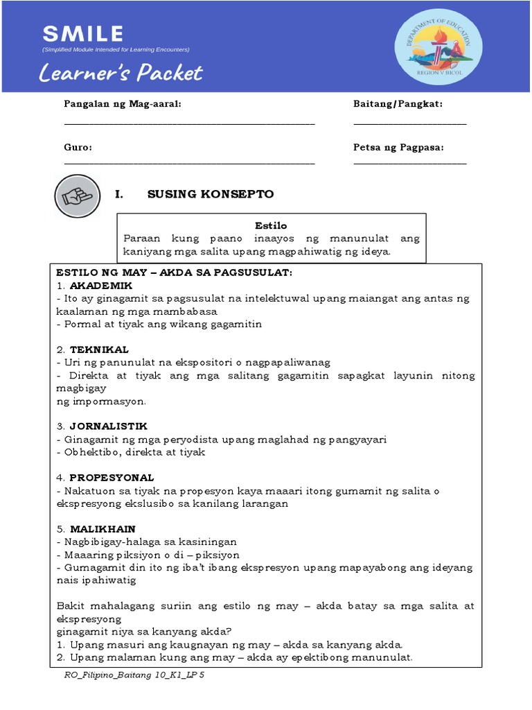 Learner's Packet 5 PDF