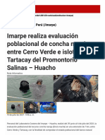 Imarpe Realiza Evaluación Poblacional de Concha Navaja Entre Cerro Verde e Islote Tartacay Del Promontorio Salinas - Huacho - Gobierno Del Perú