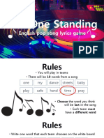 Last One Standing: English Pop Song Lyrics Game