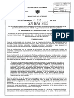 Decreto 749, Mininterior (Amplía Cuarentena Hasta 1 de Juliol)