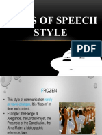 Types of Speech Style