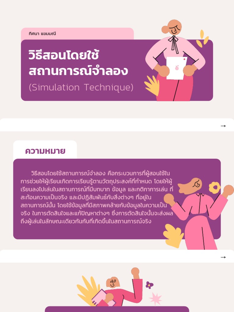 วิธีสอนโดยใช้สถานการณ์จำลอง (Simulation Technique) | PDF