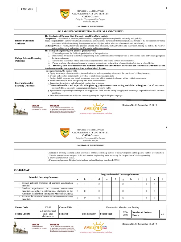 Construction Materials and Testing Syllabus | PDF | Concrete | Engineering