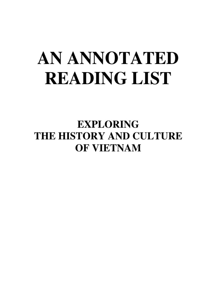 Vietnam History and Culture Reading List | PDF | Thích Nhất Hạnh | Books