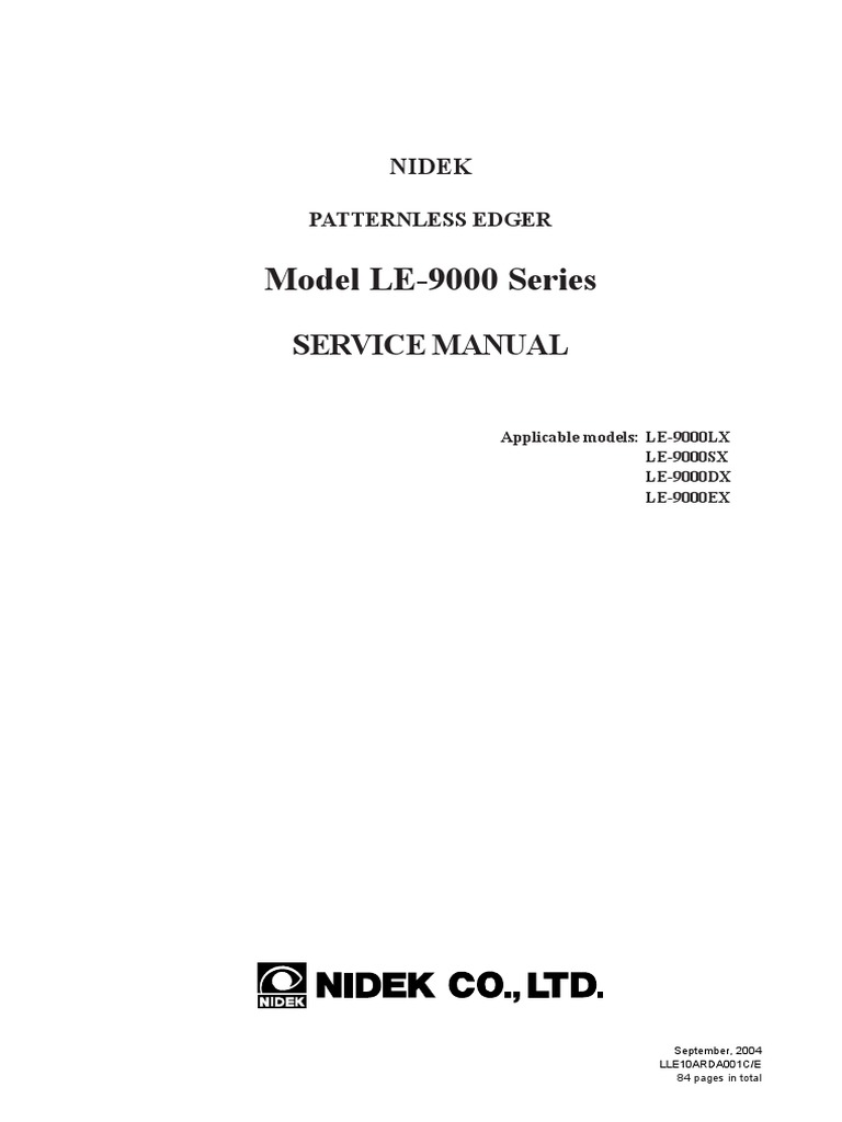 Model LE-9000 Series: Service Manual | PDF | Ac Power Plugs