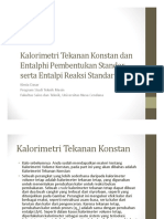 Kimia Dasar: Entalpi Pembentukan Standar dan Entalpi Reaksi Standar