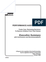 Legislative Post Audit Executive Summary