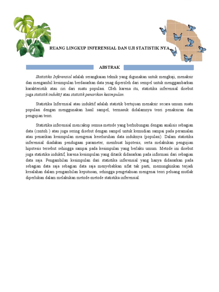 Ruang Lingkup Inferensial Dan Uji Statistik Nya Pdf