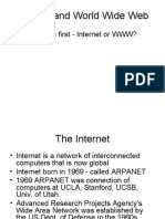 Internet and World Wide Web: - Which Came First - Internet or WWW?