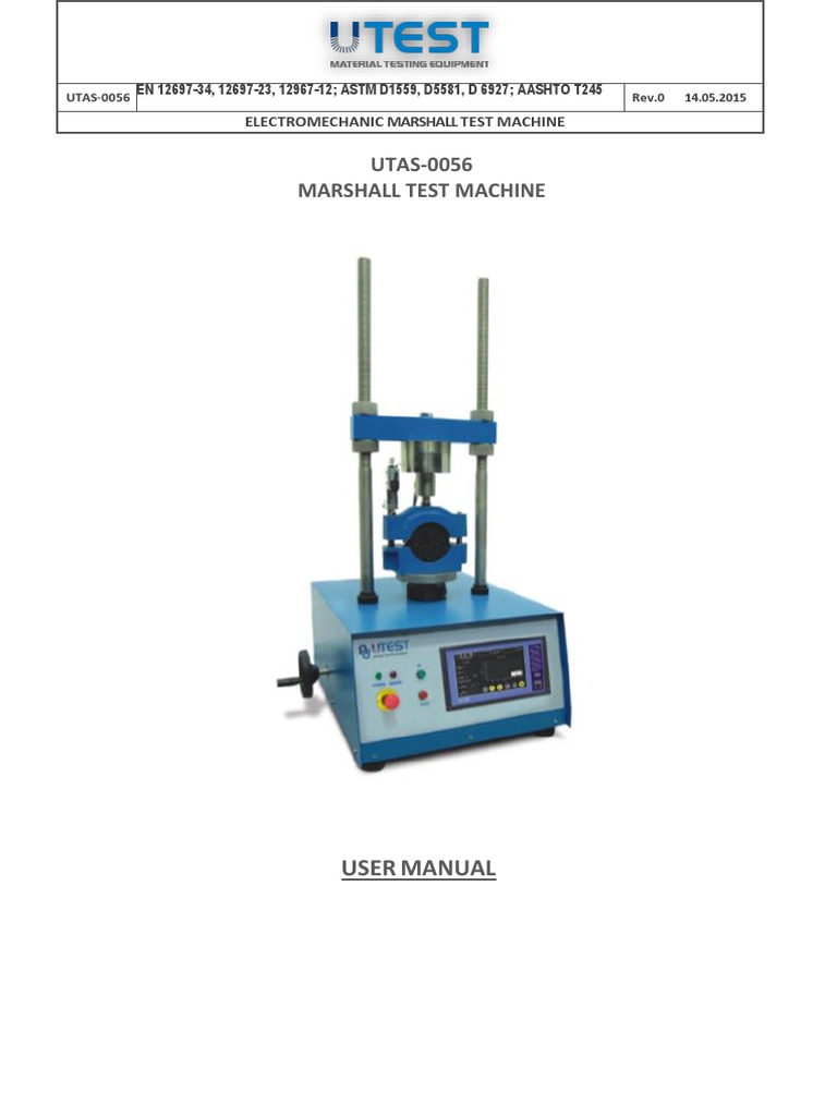 Electromechanical Marshall Test Machine | PDF | Calibration | Computing