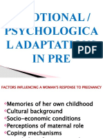 Emotional / Psychologica L Adaptations in Pre
