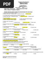 Directions: Read The Questions Carefully and Encircle The Letter of The Correct Answer