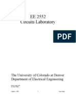 EE 2552 Circuits Laboratory: The University of Colorado at Denver Department of Electrical Engineering