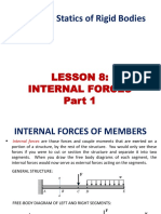 ENS 161 - Statics of Rigid Bodies: Lesson 8: Internal Forces