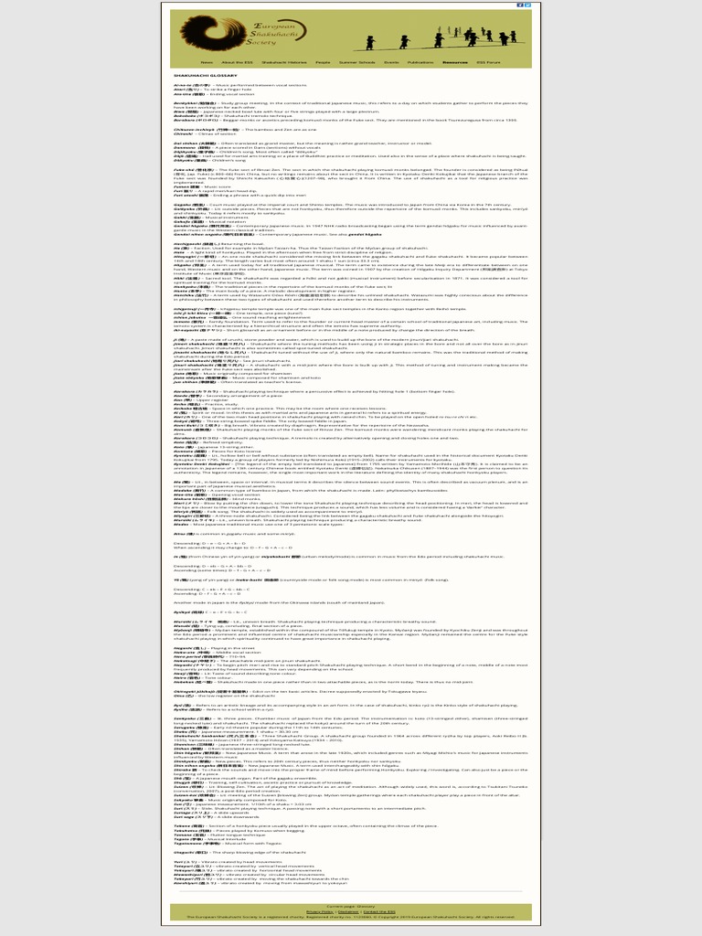 Glossary The European Shakuhachi Society PDF