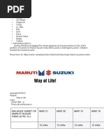 Balance Sheet of Maruti Suzuki INDIA (In Rs. CR.) MAR 21 MAR 20 MAR 19 MAR 18