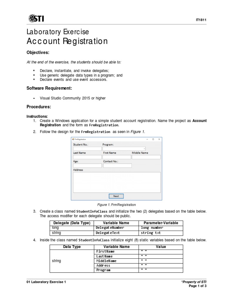 Account Registration Lab Exercise | PDF | Class (Computer Programming ...