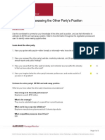 Worksheet For Assessing The Other Party's Position