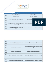 Pre-Engineering Foundation Program - 2021 Schedule: Technology Track Academic Track