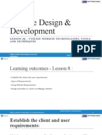 Unit 10 - WDD - Lesson 08 - Utilize Website Technologies, Tools and Techniques