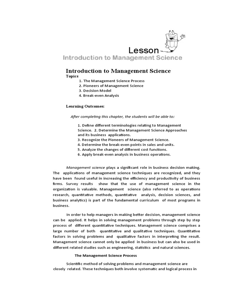 Introduction to Management Science | PDF | Science | Quantitative Research