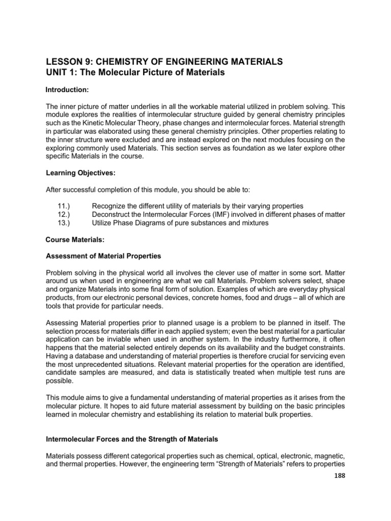 Chemistry of Engineering Materials Overview | PDF | Chemical Bond ...